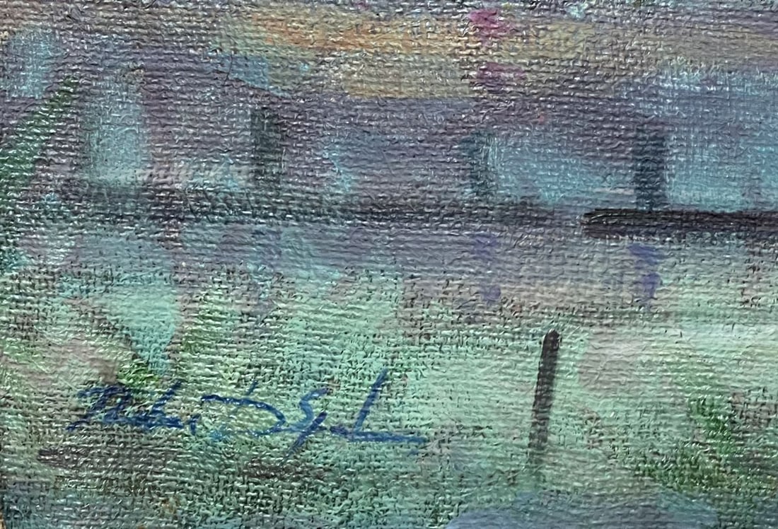 Oil painting Near the traffic light Peter Tovpev - 8