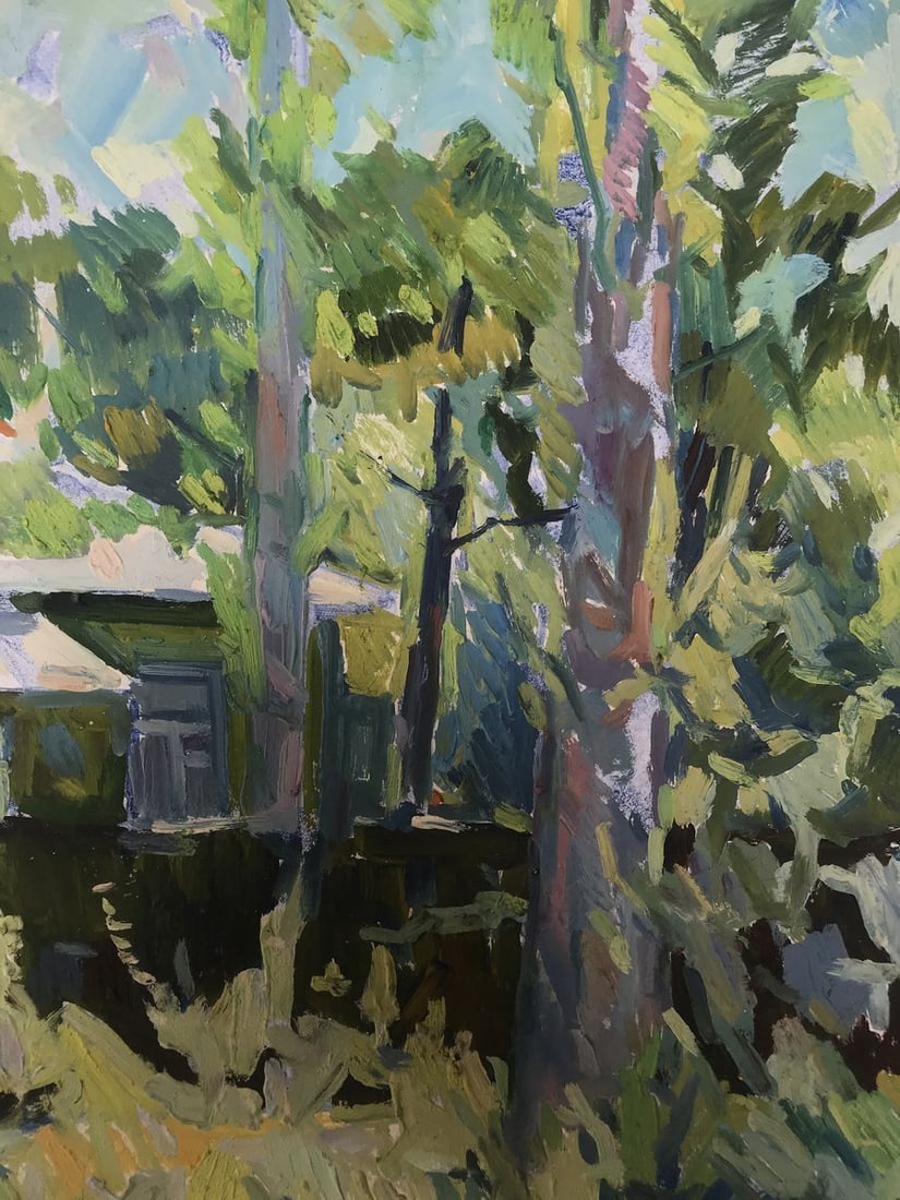 Oil painting House in the forest Peter Tovpev - 13