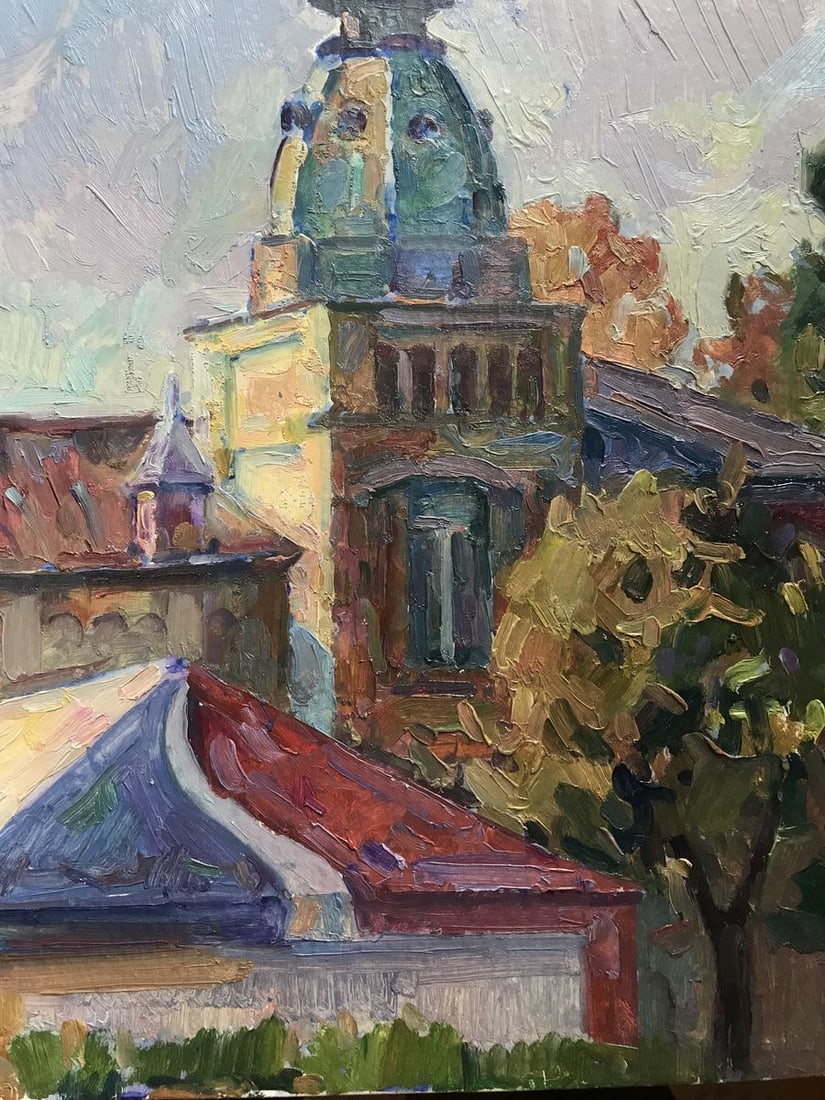 Oil painting City church Peter Tovpev - 10