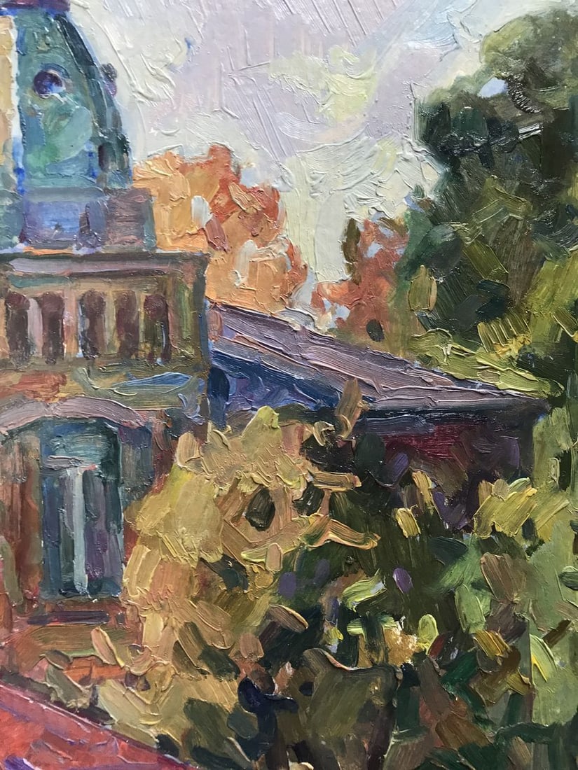 Oil painting City church Peter Tovpev - 9