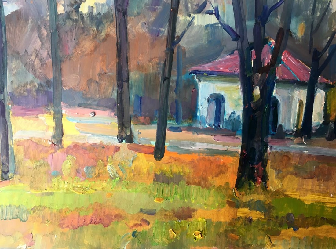 Oil painting City Park Peter Tovpev - 11