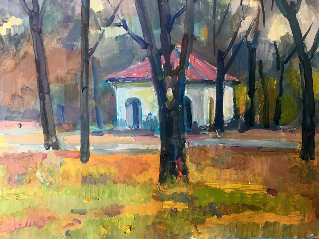 Oil painting City Park Peter Tovpev - 12