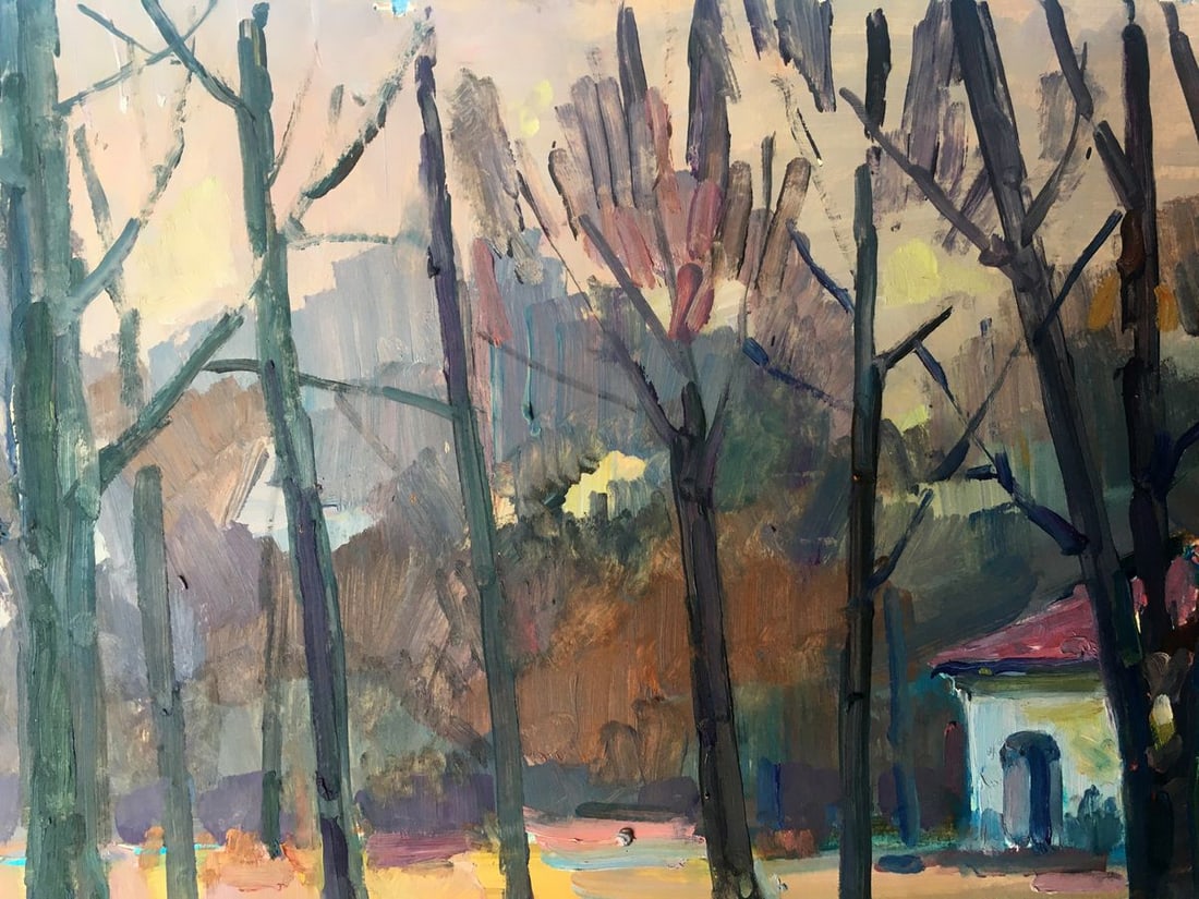 Oil painting City Park Peter Tovpev - 4