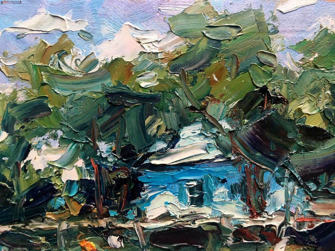 Oil painting Near the house Alexander Nikolaevich Cherednichenko - 11