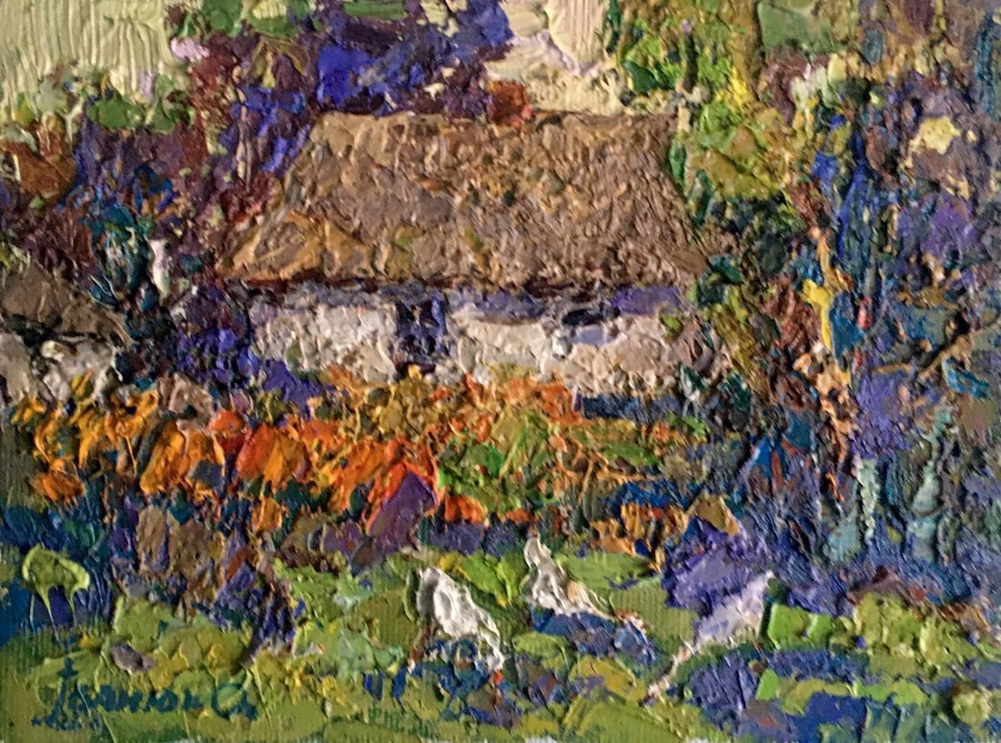 Oil painting In the village Kalenyuk Alex: Title: Oil painting In the village Kalenyuk Alex Description: AAA2525 *** ABOUT THIS PAINTING *** * TITLE: "In the village" * ARTISTS: Kalenyuk Alex * SIZE: 15x20 cm/'5.90x7.87 inches' * MEDIUM: oil,
