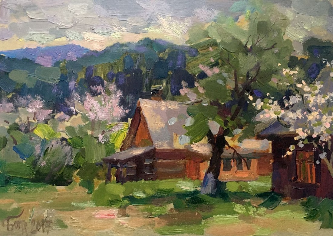 Oil painting Carpathian spring Batrakov Vladimir Grigorievich (1 of 12)