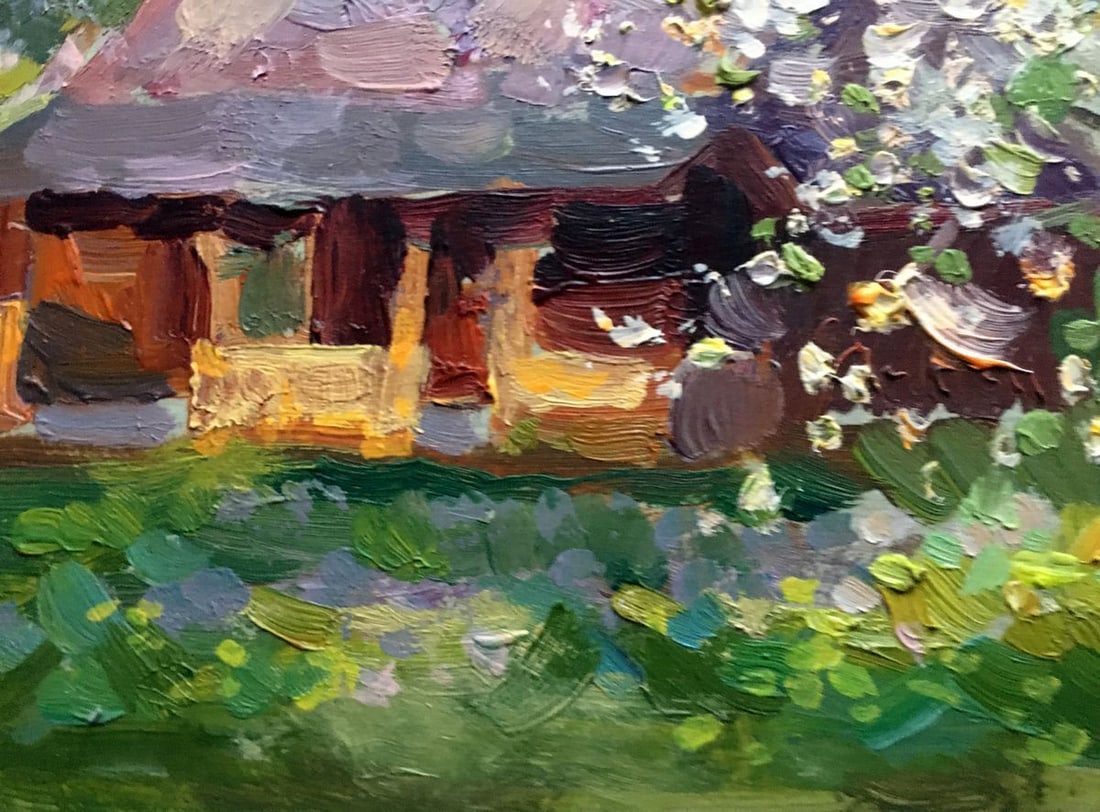 Oil painting Apple trees bloom Batrakov Vladimir Grigorievich - 9