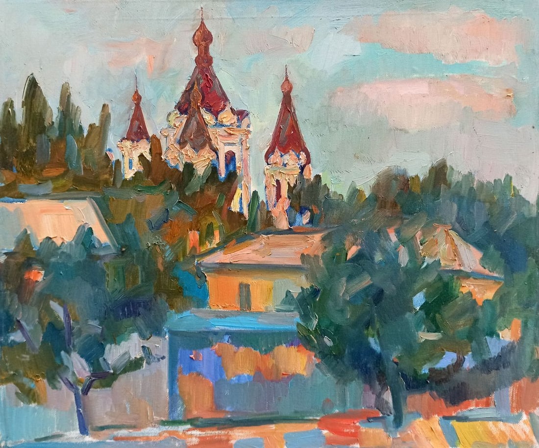 Oil painting City landscape Peter Tovpev (1 of 8)