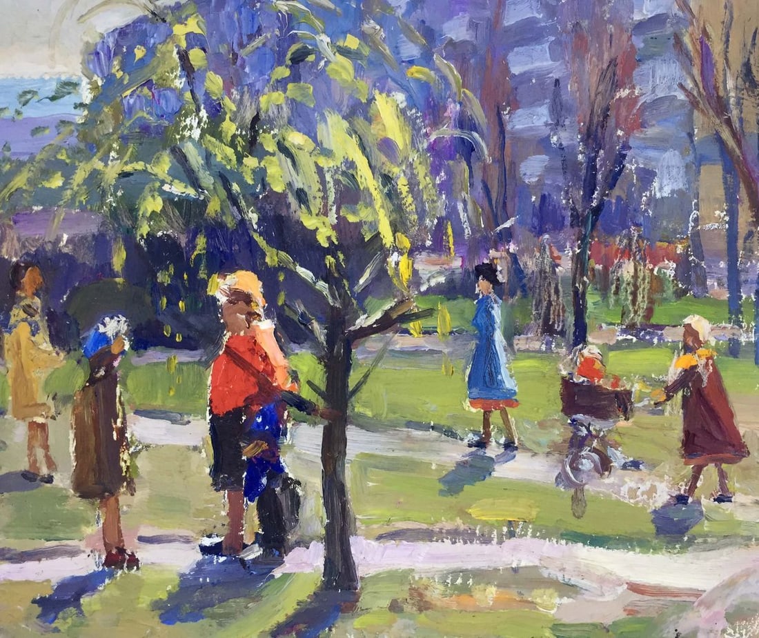 Oil painting On the site Popov I. A.: Title: Oil painting On the site Popov I. A. Description: Verns 940 *** ABOUT THIS PAINTING *** * TITLE: "On the site" * ARTISTS: Popov I. A. * SIZE: 22x18 cm/'8.66x7.08 inches' * MEDIUM: oil,