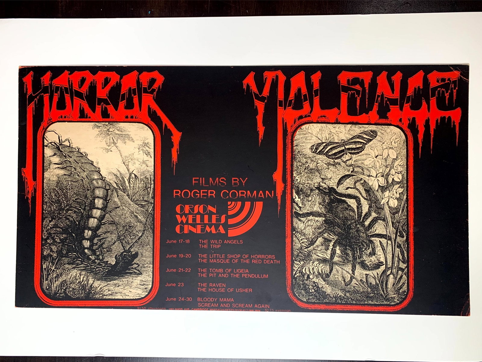 Film Retrospective - Rare Roger Corman - Art Alton Kelly (1970) 12x21 US Advertising Poster: Film Retrospective - Rare Roger Corman - Art Alton Kelly (1970) 12x21 US Advertising Poster Reserve: $468 Shipping: Domestic: Flat-rate of $42 to anywhere within the contiguous U.S. International: