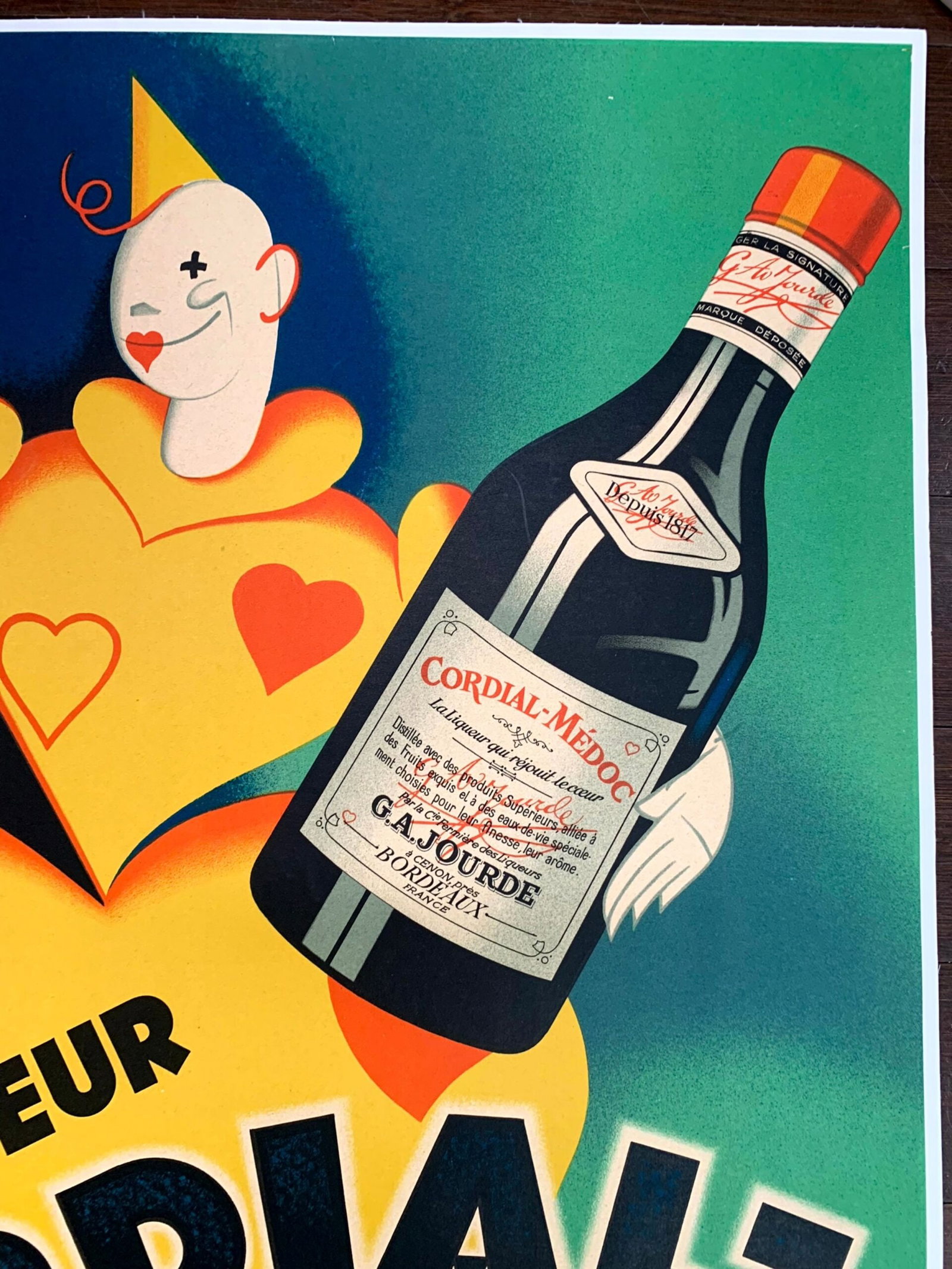 Cordial Medoc - Art by Henri LeMonnier (1936) 22.5"X30" French Advertising Poster LB - 3