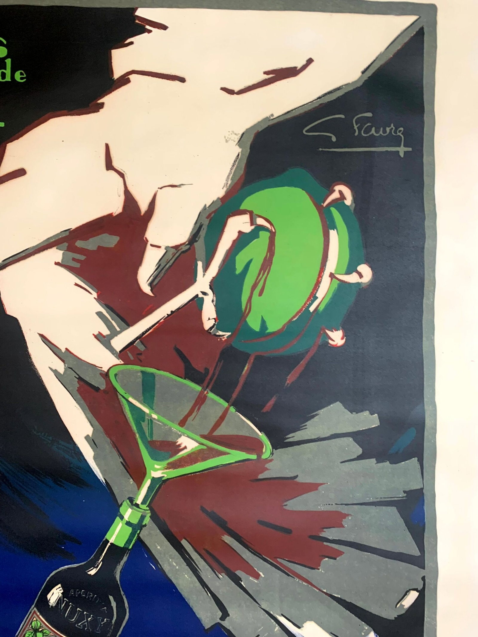 Nuxy Apertif - Art by Favre, G. (1930) 47"x63" French Advertising Poster LB - 3