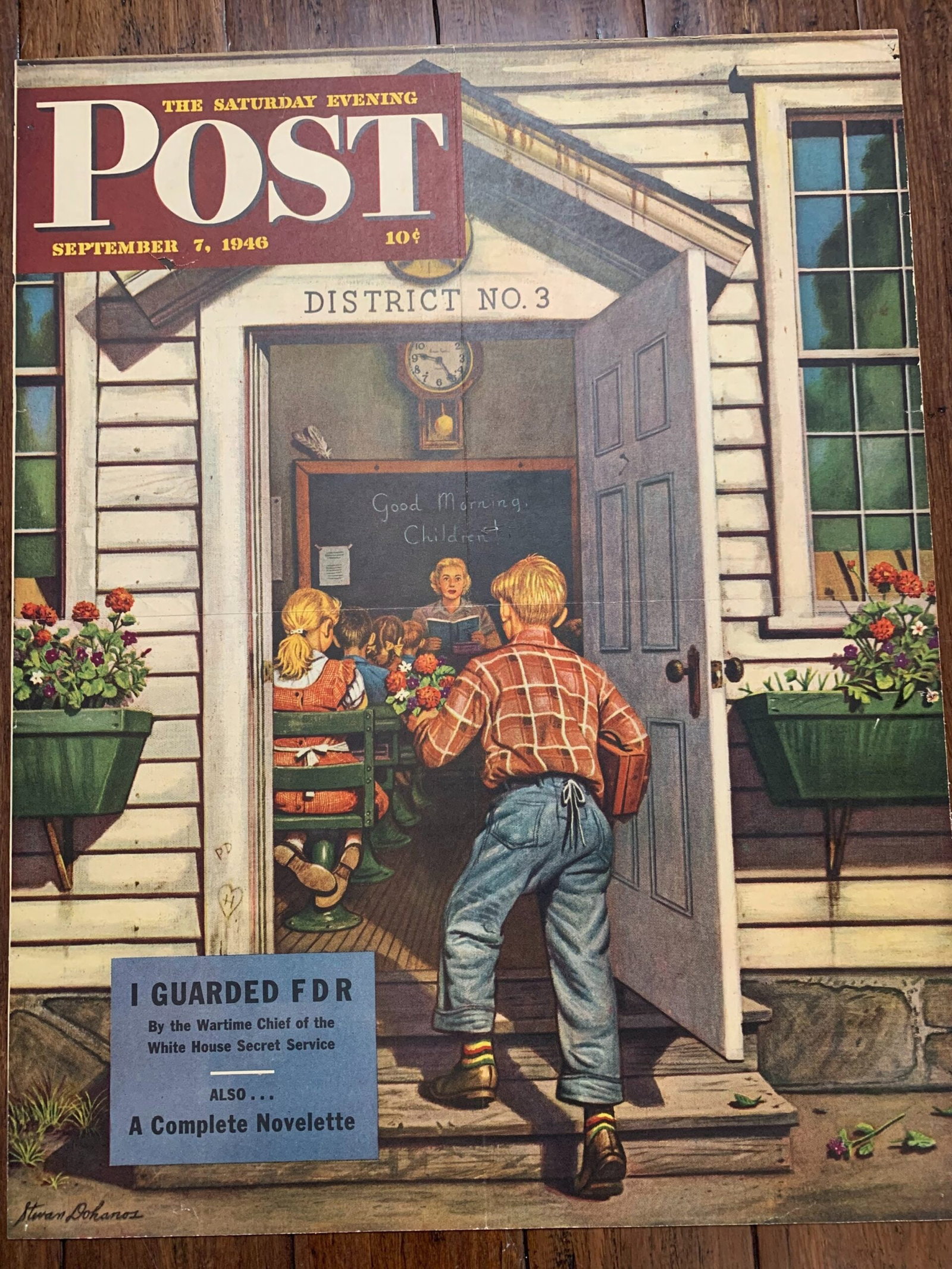 22x28 1946 Newstand Poster Saturday Evening Post - Art By Stevan Dohanos - Card Backed flowers For (1 of 1)
