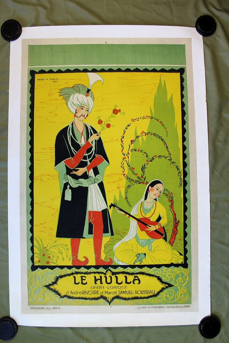 Le Hulla - Art By Rene Pesle (1923) 30x47 French Theater Poster LB: Le Hulla - Art By Rene Pesle (1923) 30x47 French Theater Poster LB Reserve: $378 Shipping: Domestic: Flat-rate of $28 to anywhere within the contiguous U.S. International: Foreign shipping rates are d