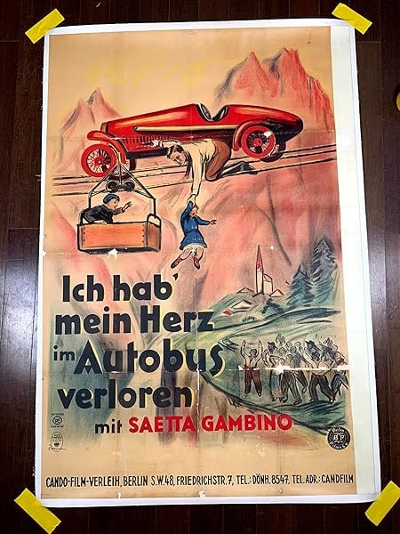 I Lost My Heart On A Bus (1929) 38x56 German Movie Poster - Pre WWII LB: I Lost My Heart On A Bus (1929) 38x56 German Movie Poster - Pre WWII LB Reserve: $361 Shipping: Domestic: Flat-rate of $42 to anywhere within the contiguous U.S. International: Foreign shipping rates