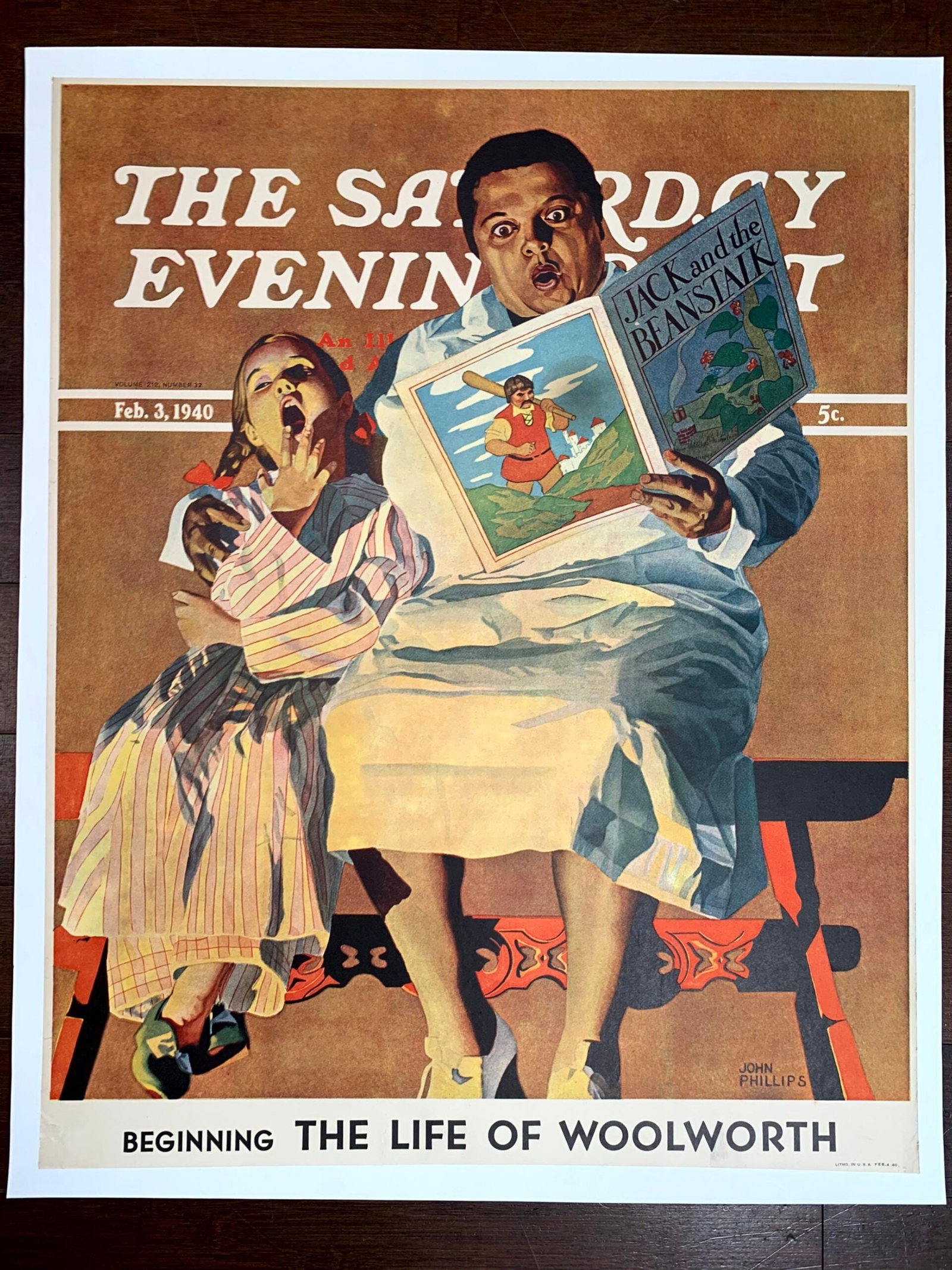 The Saturday Evening Post - Art John Phillips (1940) 22"X28" Newstand Poster LB: The Saturday Evening Post - Art John Phillips (1940) 22"X28" Newstand Poster LB Reserve: $361 Shipping: Domestic: Flat-rate of $28 to anywhere within the contiguous U.S. International: Foreign