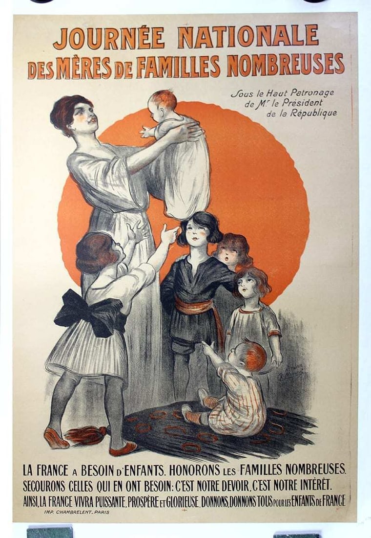Journée Nationale Des Mères De Familles Nombreuses (1915) 30x44?? French War Poster LB: Journée Nationale Des Mères De Familles Nombreuses (1915) 30x44” French War Poster LB Reserve: $340 Shipping: Domestic: Flat-rate of $28 to anywhere within the contiguous U.S. International: