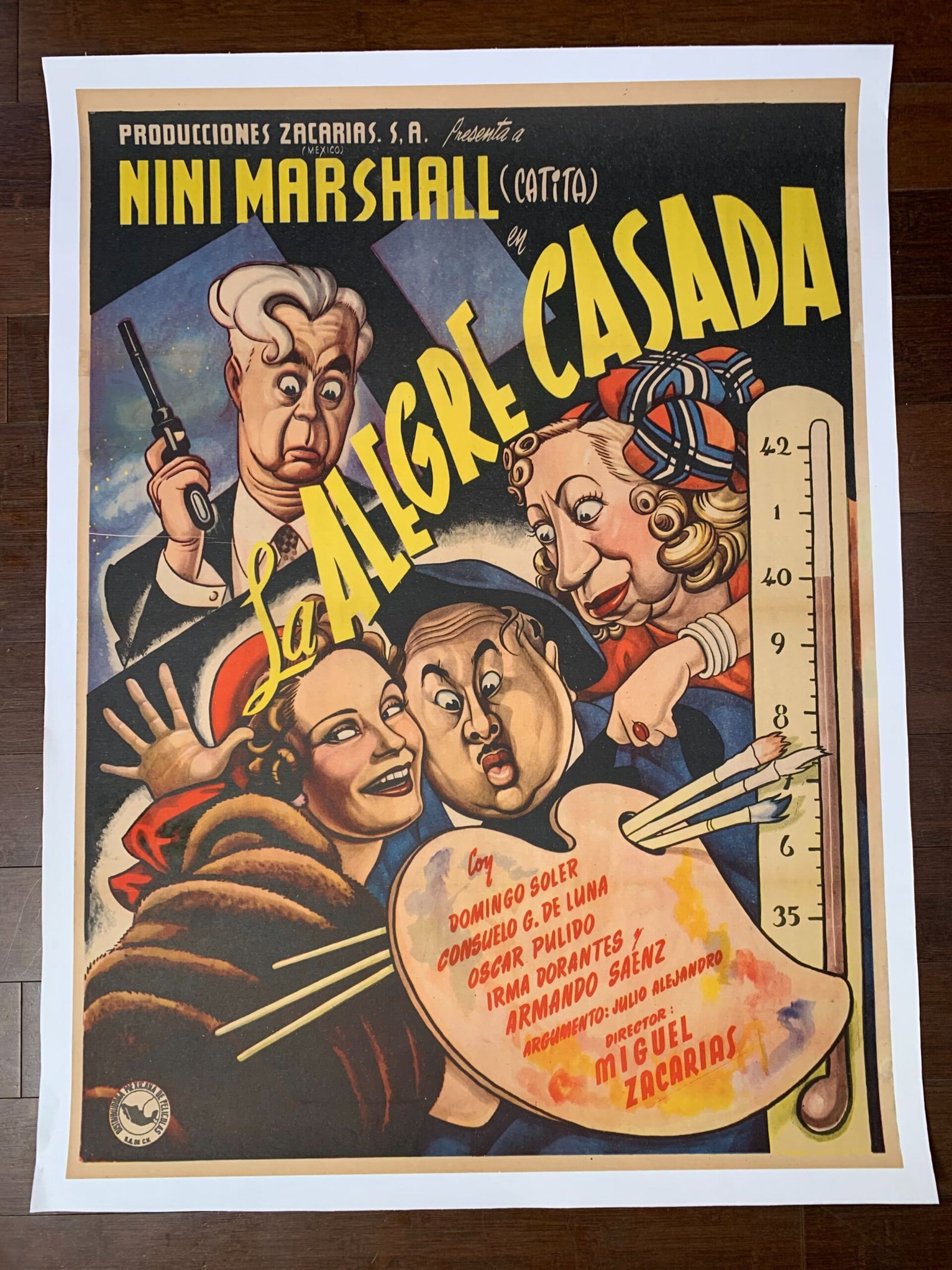 La Alegre Casada - Art by Cabral (1951) 27.25x36.75 Mexican Movie Poster LB: La Alegre Casada - Art by Cabral (1951) 27.25x36.75 Mexican Movie Poster LB Reserve: $336 Shipping: Domestic: Flat-rate of $42 to anywhere within the contiguous U.S. International: Foreign shipping
