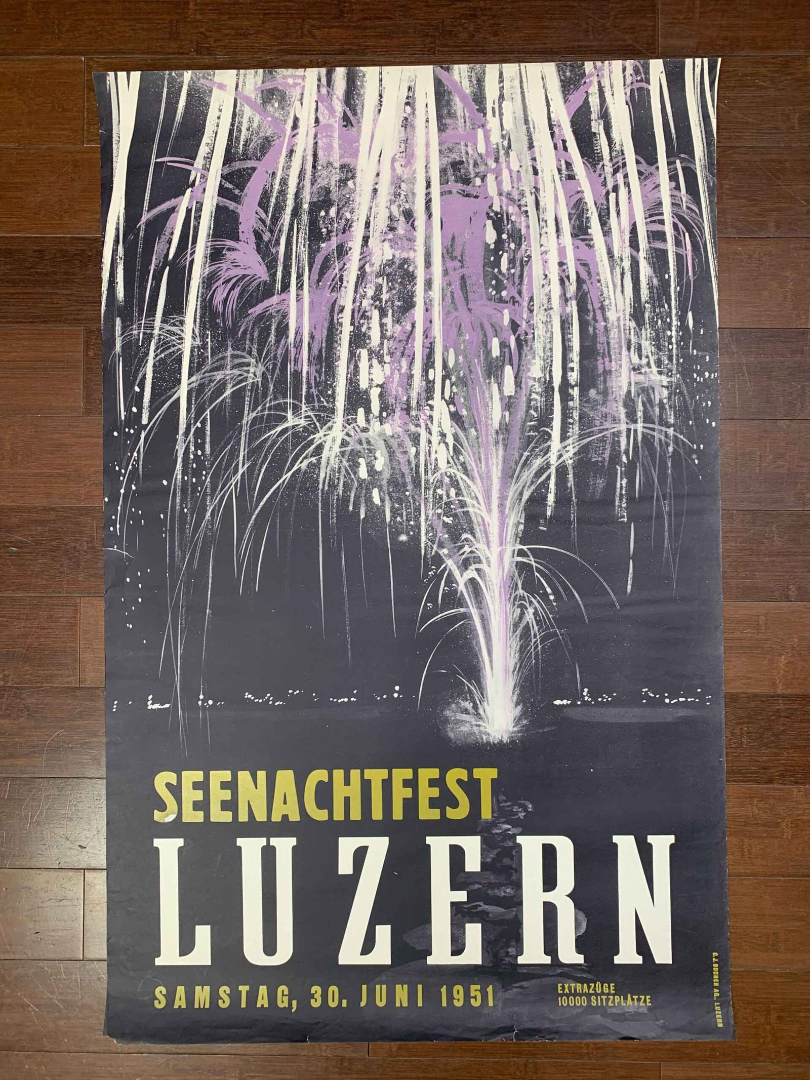 Seenachtfest Luzern (1951) 25.75 x 40 Swiss Travel Poster: Seenachtfest Luzern (1951) 25.75 x 40 Swiss Travel Poster Reserve: $336 Shipping: Domestic: Flat-rate of $28 to anywhere within the contiguous U.S. International: Foreign shipping rates are determined