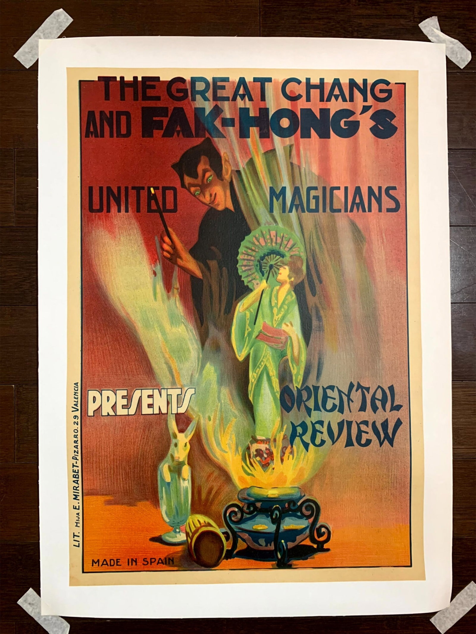 Chang and Fak-Hong - Oriental Review (1923) 17x25 Spanish Magic Poster LB (1 of 6)