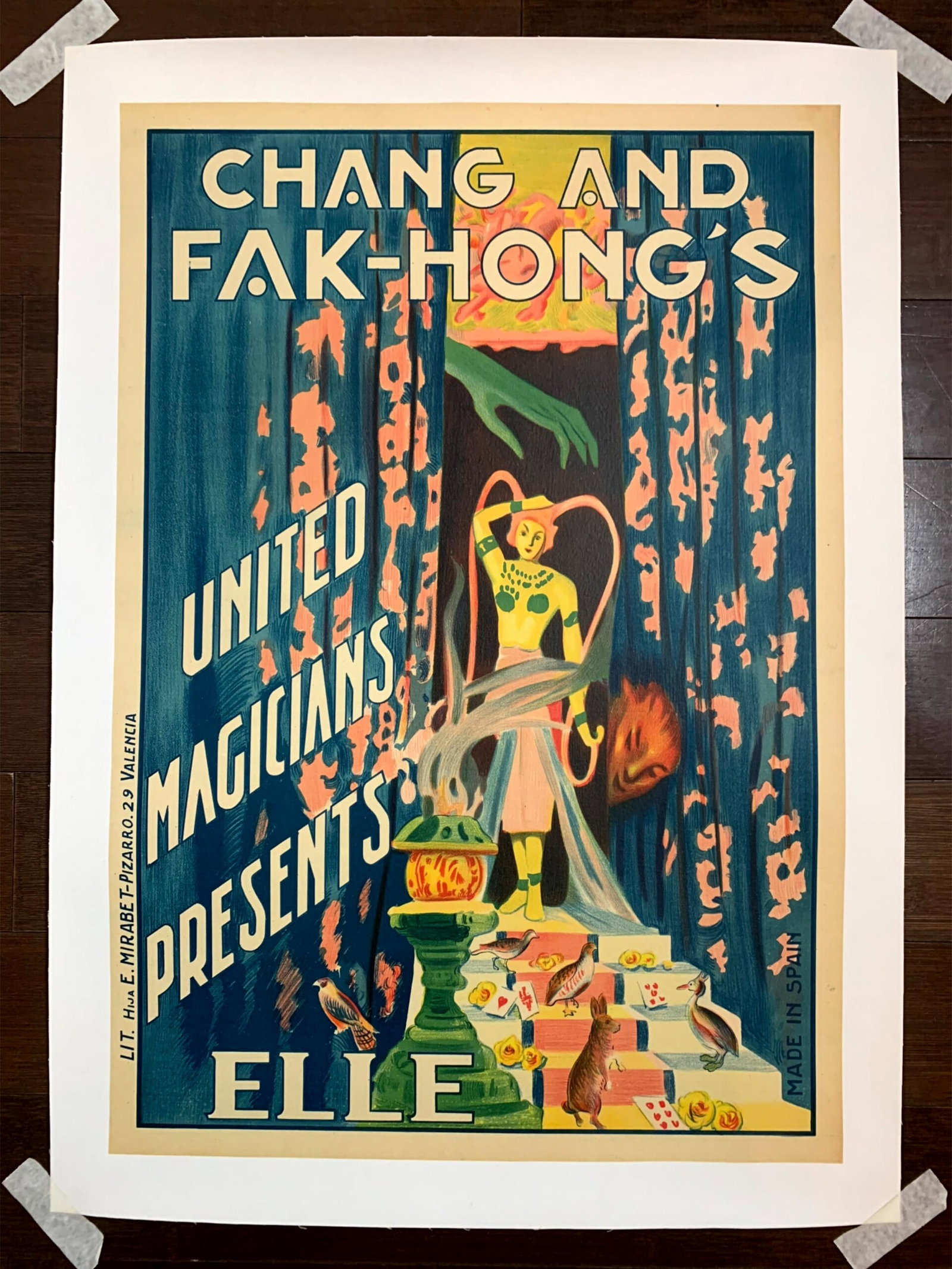 Chang and Fak-Hong - Elle (1923) 17x25 Spanish Magic Poster LB (1 of 6)
