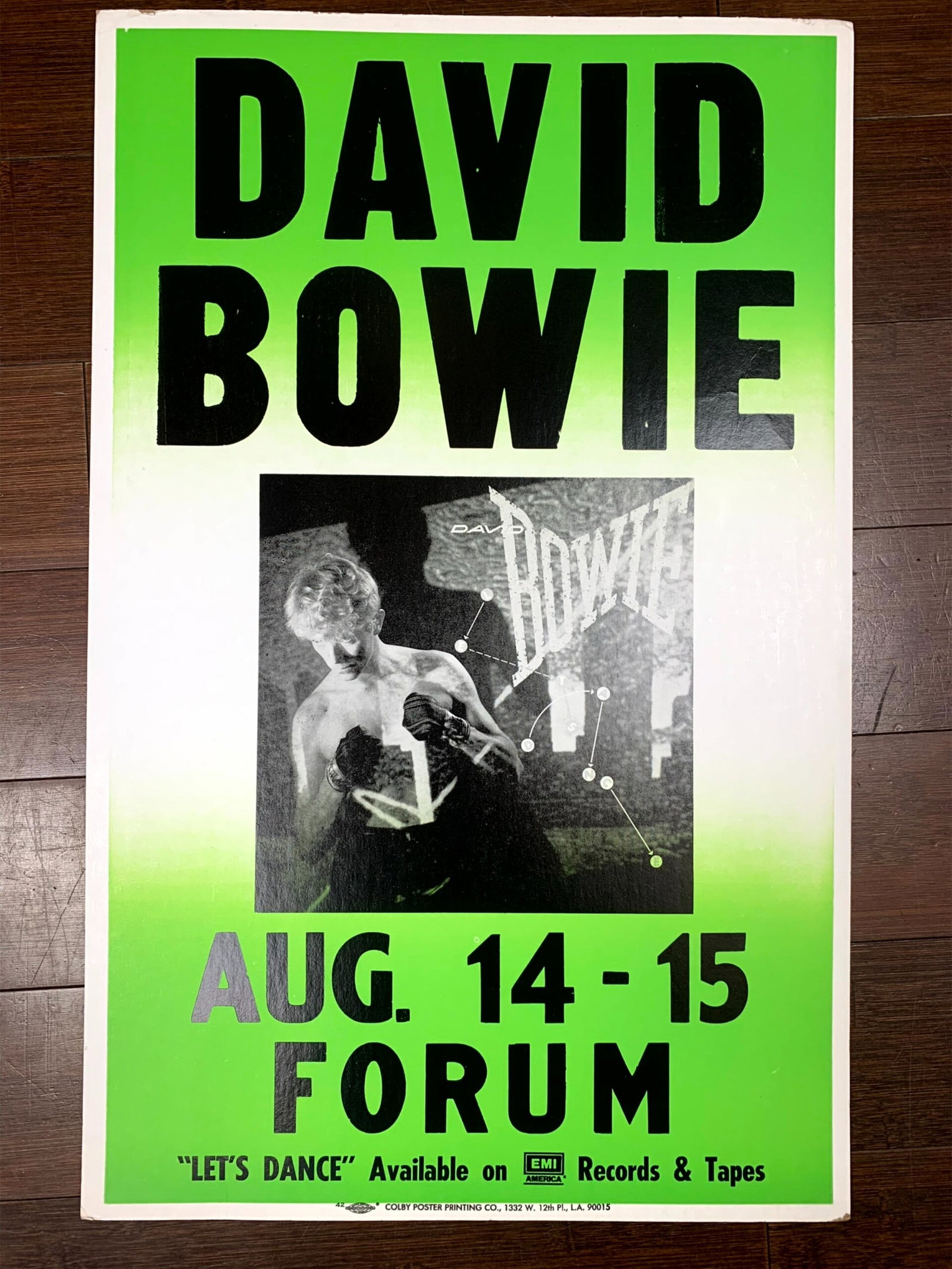 David Bowie - Let's Dance - The Forum (1983) US Window Card Music Poster (1 of 5)