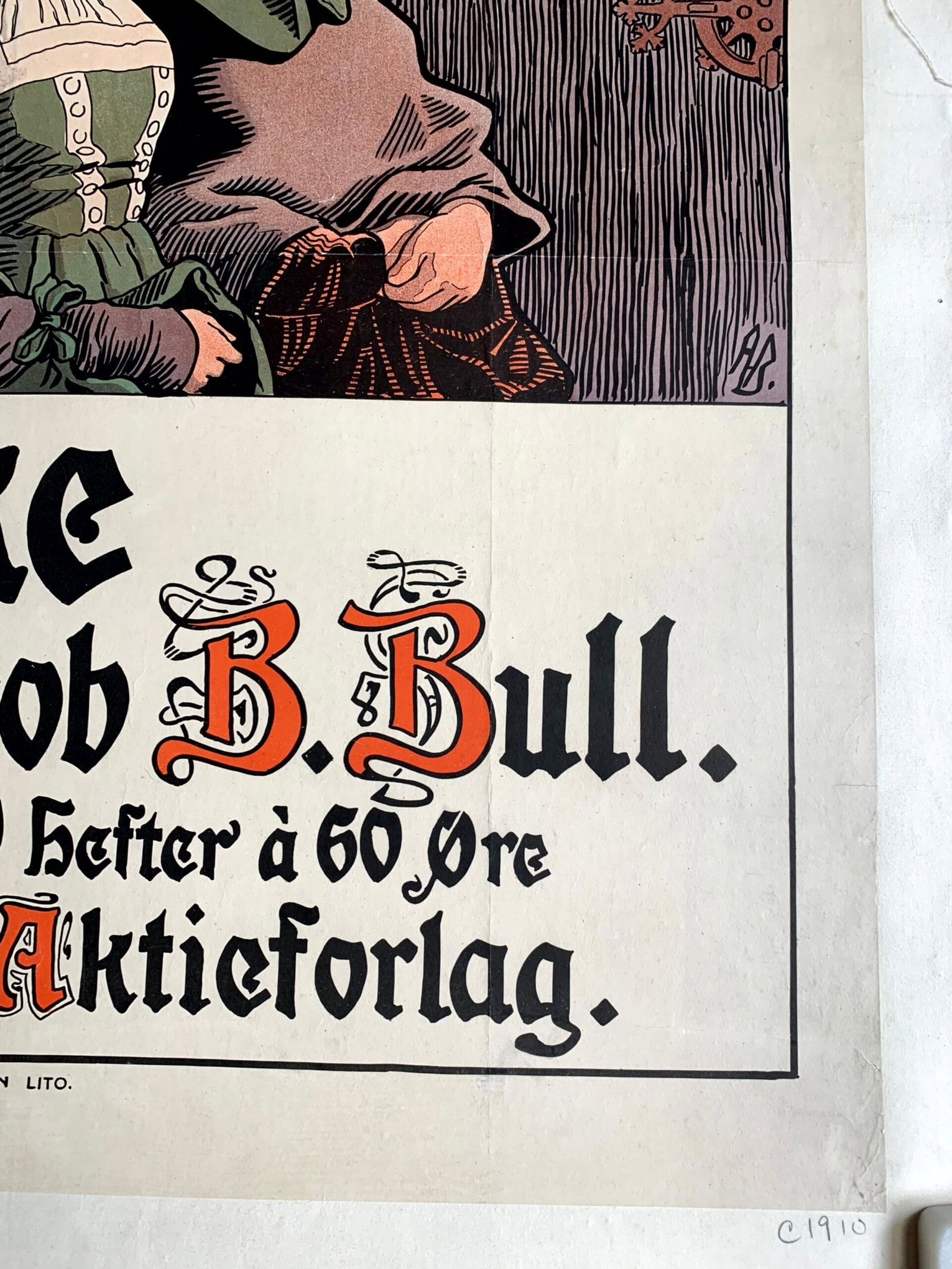 Dyveke - Jacob B Bull (1910) 29.5x30.5 Dutch Book Advertising Poster - 4
