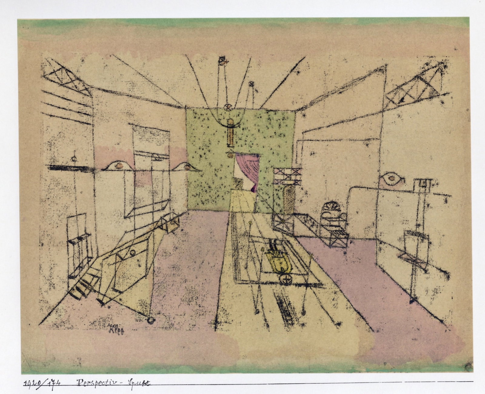 Paul Klee pochoir "Fantasmagorie perspective" - 2
