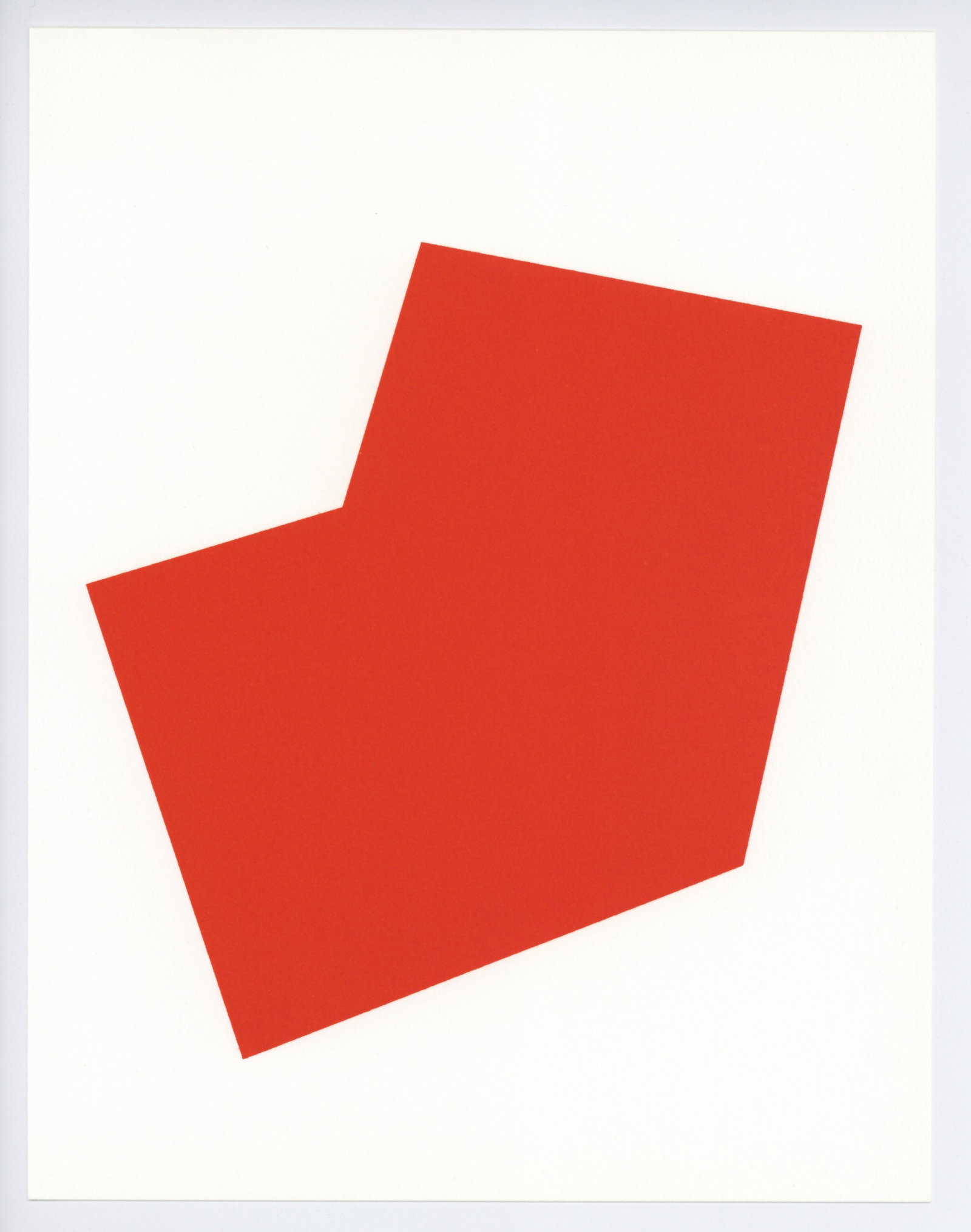 Ellsworth Kelly original lithograph "Red Form": Medium: original lithograph. Printed in 2012 on BFK Rives paper for a special issue celebrating the re-launch of the legendary art revue Cahiers d'Art. Size: 12 3/8 x 9 1/2 inches (315 x 240 mm). Not