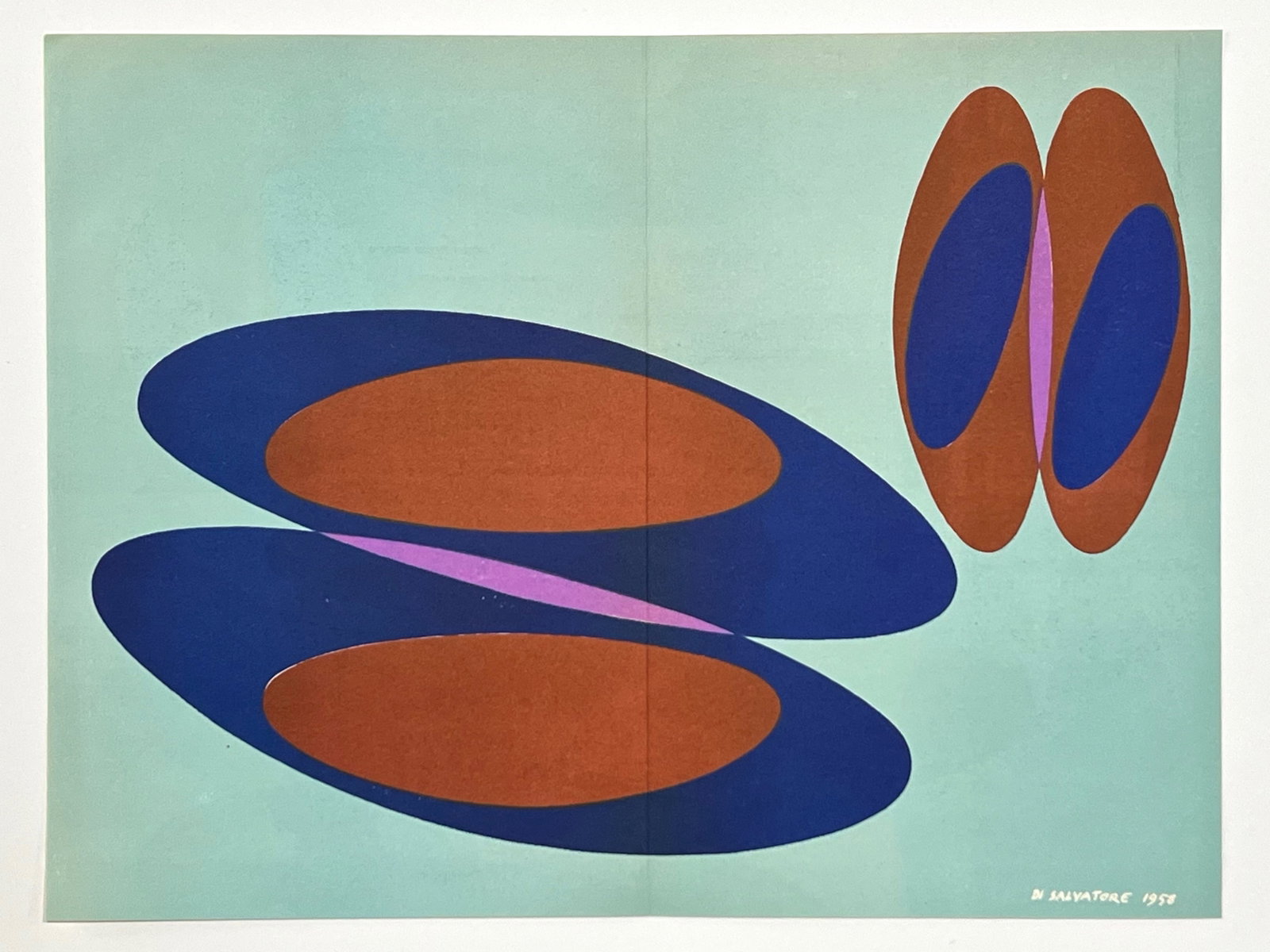 Nino di Salvatore original lithograph | Movimento Arte Concreta: Medium: original lithograph. Printed in 1958 and published in Milan by Groupe Espace for the very rare Documenti d'arte d'oggi. Size: 12 1/2 x 16 1/2 inches (318 x 420 mm). This work was published as