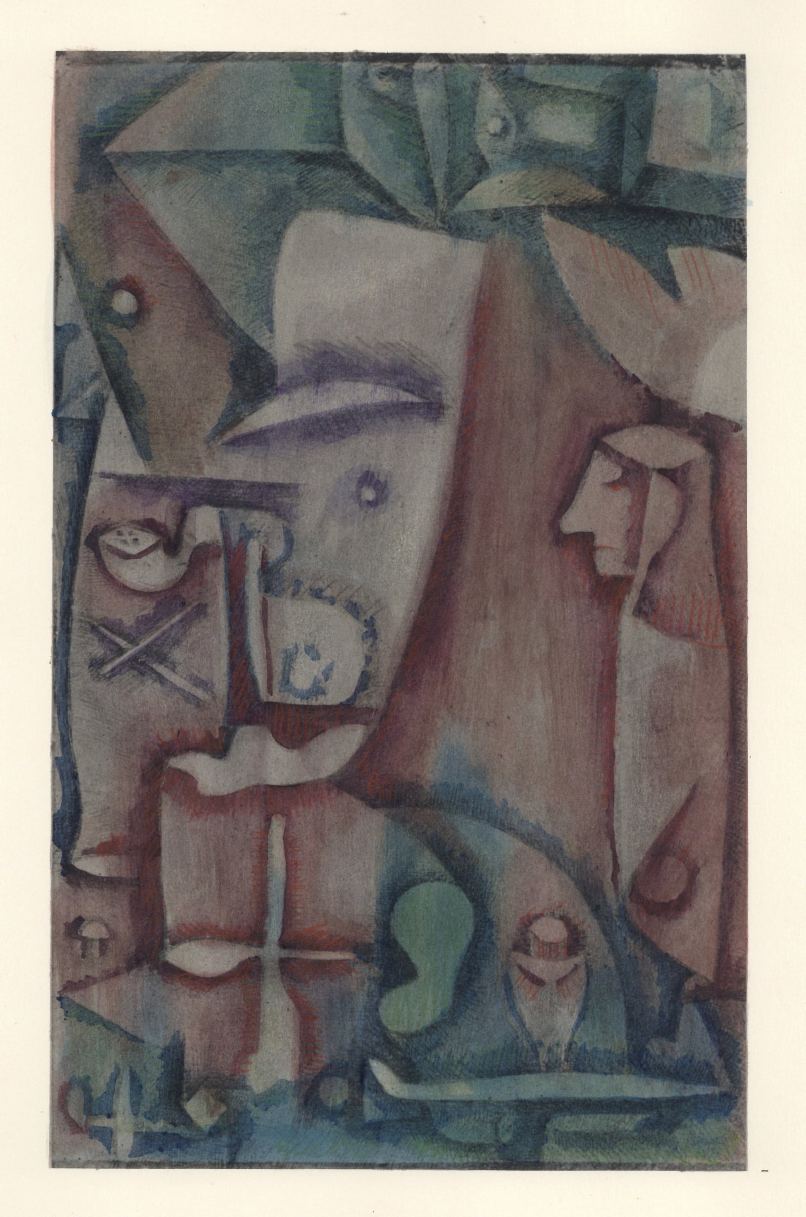 Paul Klee pochoir "Liberation of the Soul (Abandon)": Medium: offset lithograph with pochoir coloring. Printed in 1958 and published in Milan by Silvana Editoriale d'Arte in an edition of 200. Image size: 11 x 6 3/4 inches (280 x 173mm). Sheet size: 15
