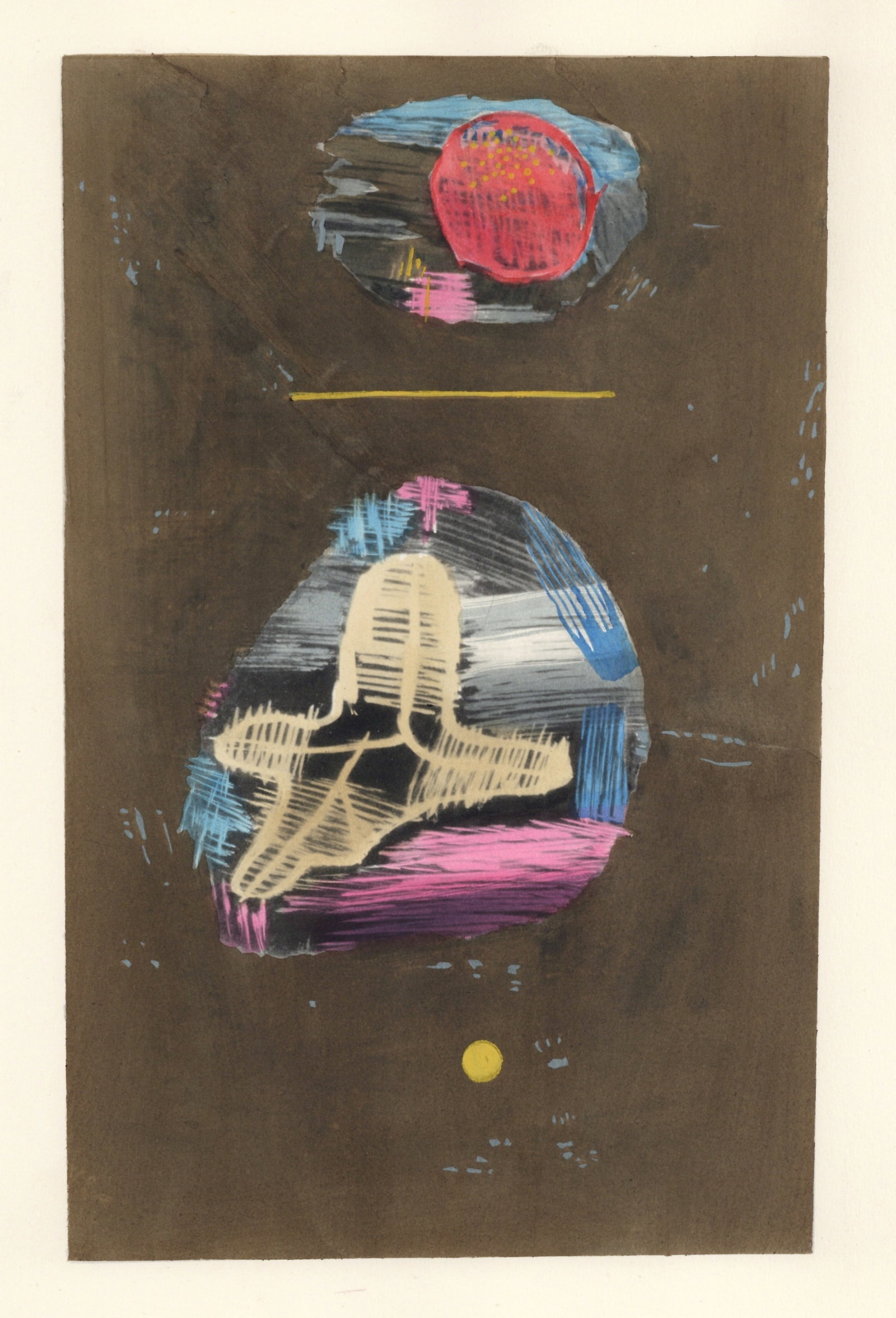 Paul Klee pochoir "Interlude": Medium: offset lithograph with pochoir coloring. Printed in 1958 and published in Milan by Silvana Editoriale d'Arte in an edition of 200. Image size: 11 x 7 inches (280 x 175 mm). Sheet size: 15 1/2