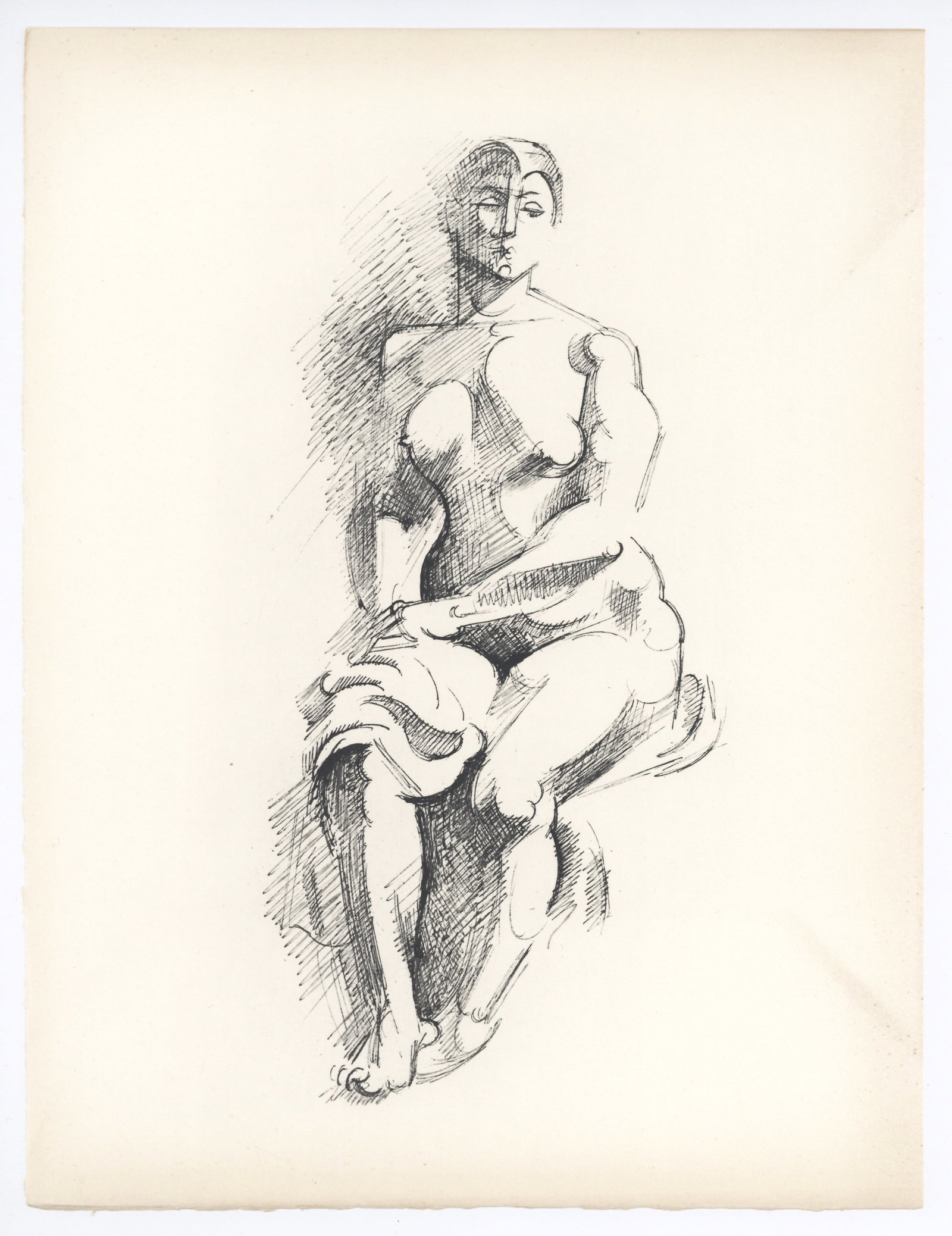 Andre Lhote original etching "Nu baroque": Medium: original etching. Printed in 1960 at the atelier Robbe in an edition of 200 on Marais paper for the rare "Eloge de Andre Lhote" and published by Manuel Bruker. Image size: 10 1/2 x 5 inches