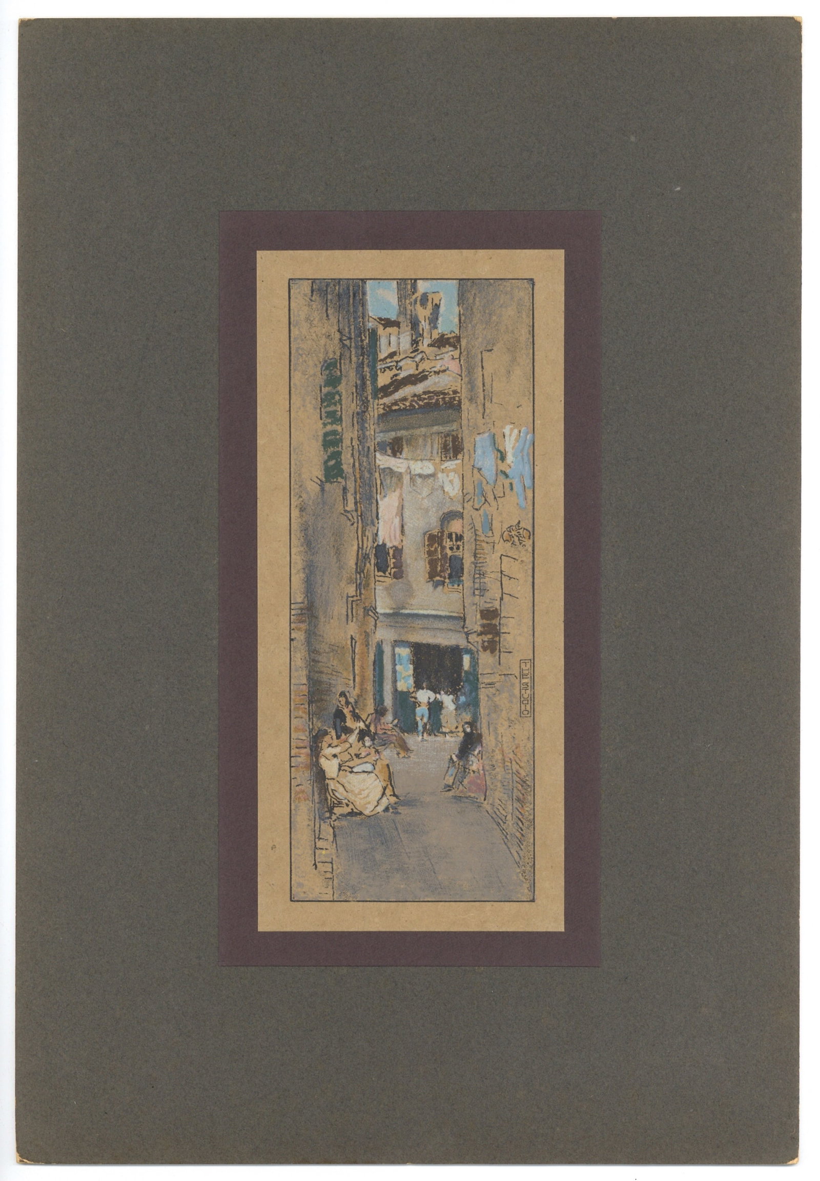 James Whistler lithograph "Bead-Stringers, Venice" 1905 - 2