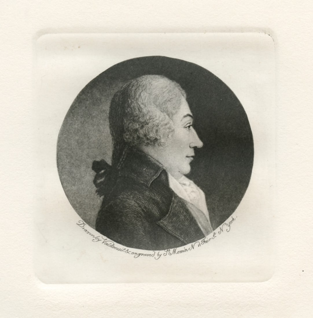 Charles Saint-Memin engraving "Joseph Parker": Medium: original physiognotrace engraving, 1799. This is one of the delightful engravings executed by French artist Charles Balthazar Julien Fevret de Saint-Memin, who was famous for his portraits of 