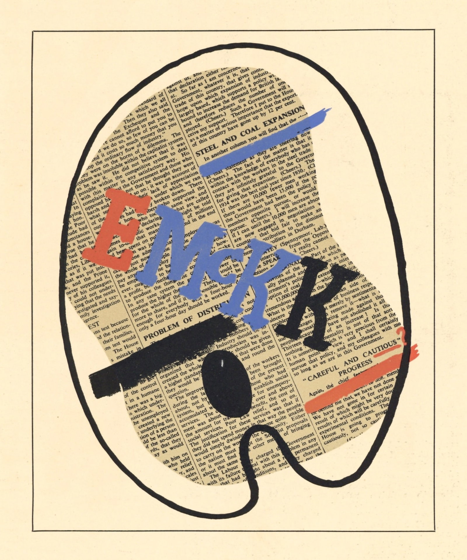 Edward McKnight Kauffer serigraph: Medium: serigraph. Printed in 1936 and published in Paris by Arts et Métiers Graphiques. Image size: 7 1/2 x 6 inches (188 x 150 mm). Signed in the plate, not hand-signed. Reserve: $160 Shipping: