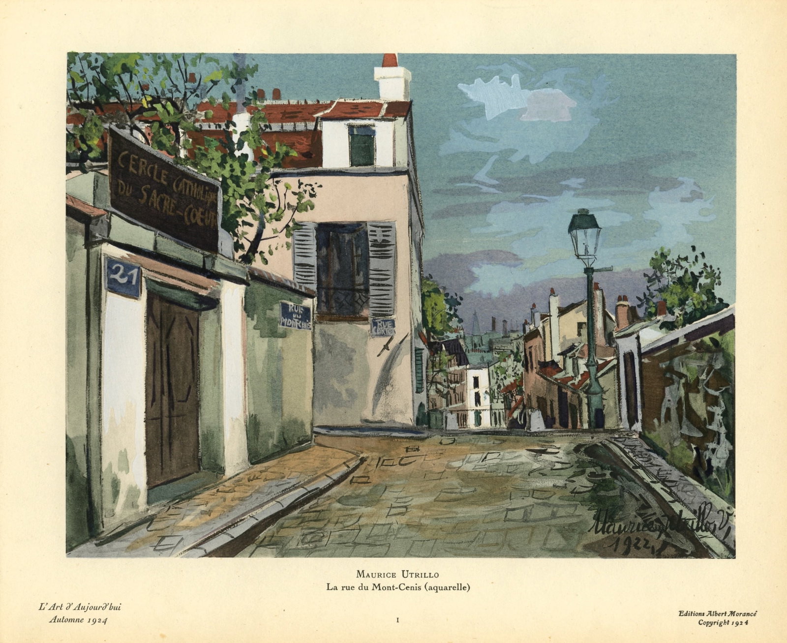 Maurice Utrillo pochoir "La rue du Mont-Cenis" - 2