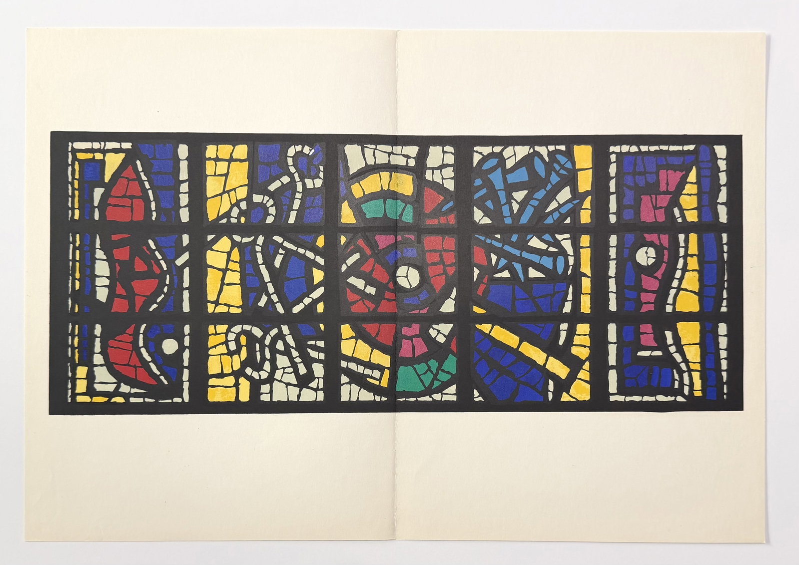 Fernand Leger lithograph "Les instruments de la Passion": Medium: lithograph (after the stained glass window at the Église du Sacré-Coeur à Audincourt). Printed in 1951 for the scarce "Sur Quatre Murs" issue of Derriere le Miroir (number 36-37-38) and