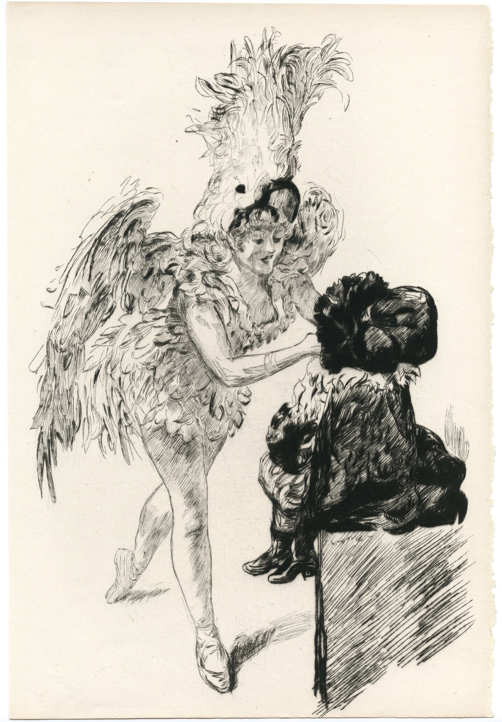 Charles Paul Renouard original etching "A Drury Lane: Avant de paraitre" (1 of 1)