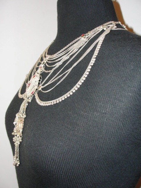 La Maharani Sterling Silver and Enamel Necklace Alberto Juan - 4