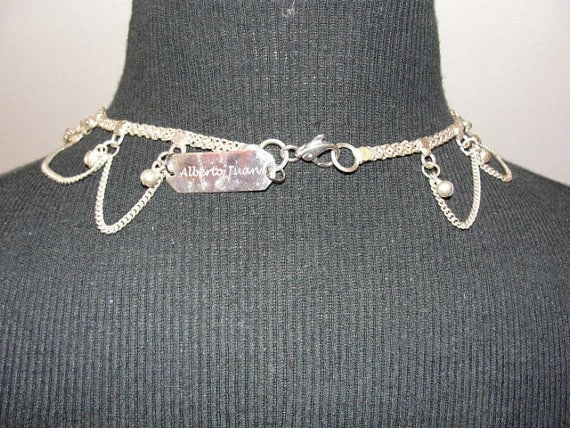 La Maharani Sterling Silver and Enamel Necklace Alberto Juan - 5