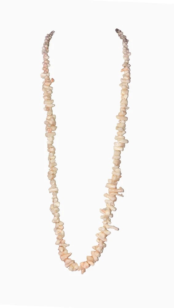 Angel Skin Coral Polished Branch Nugget Bead Necklace - 4