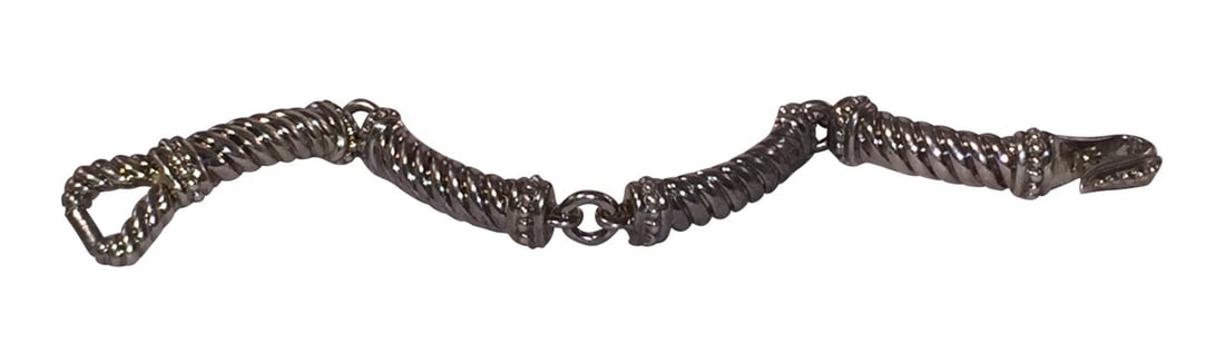 Vintage Sterling Silver Twisted Cable Cast Bracelet - 3