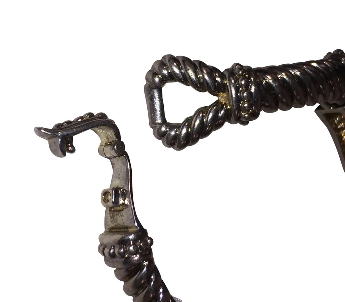 Vintage Sterling Silver Twisted Cable Cast Bracelet - 5