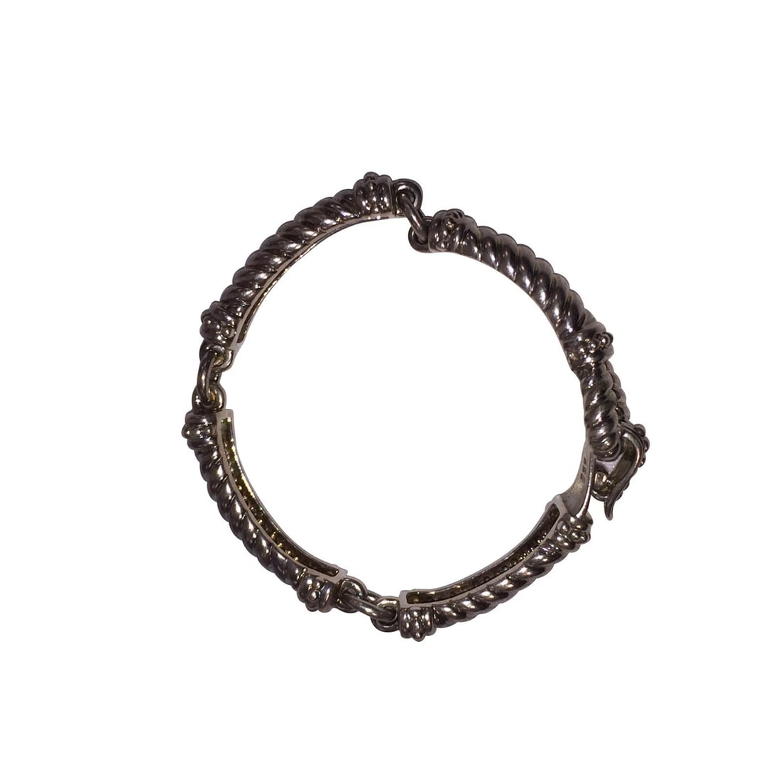 Vintage Sterling Silver Twisted Cable Cast Bracelet - 6