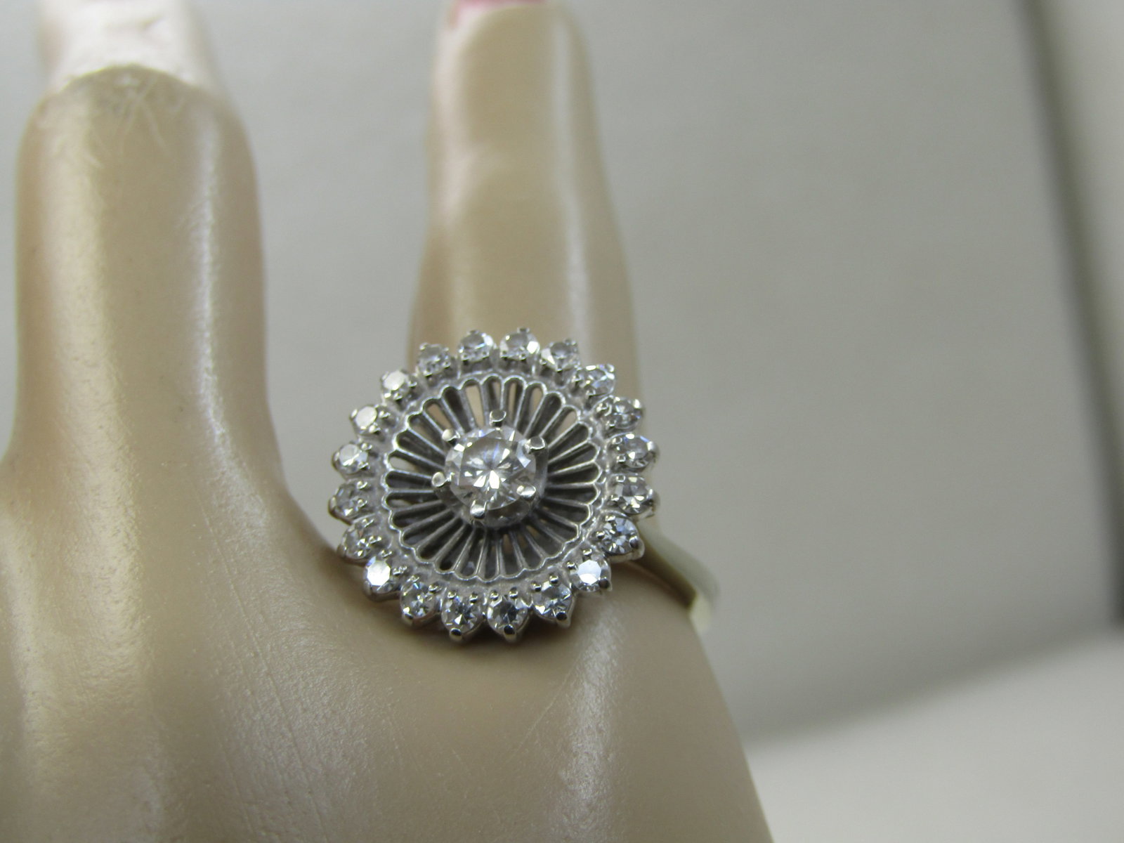Vintage Jabel 18kt Diamond Halo Ring, Sz. 6.5, Early 1900's, .53 TCW - 13