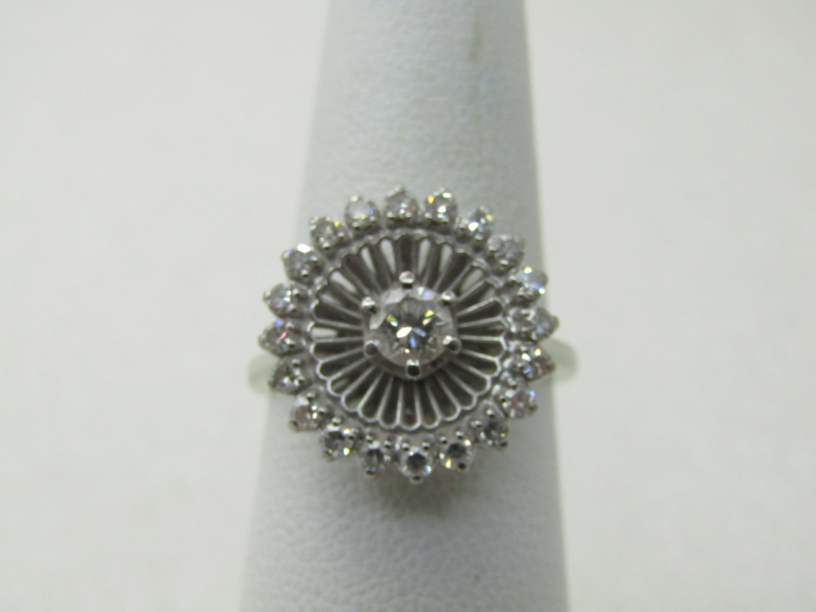 Vintage Jabel 18kt Diamond Halo Ring, Sz. 6.5, Early 1900's, .53 TCW (1 of 15)