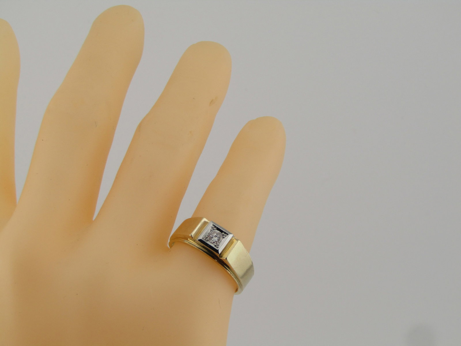 14kt Men's Diamond Ring, Sz. 10.5, 1960's-1970's, Signed. - 6