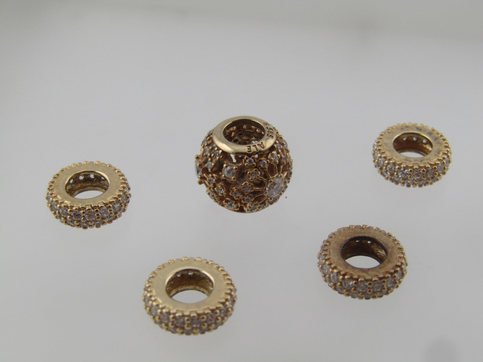 Pandora 14kt CZ Inner Radiance Slide Bead/Pendant/Charm Retired (1 of 6)