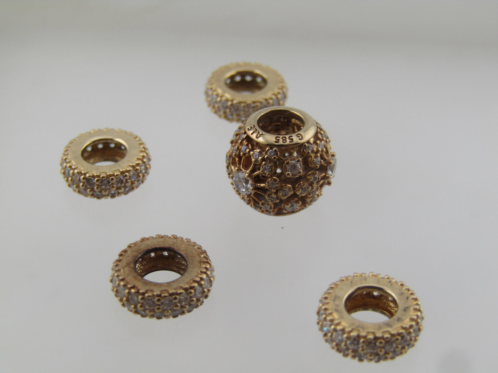 Pandora 14kt CZ Inner Radiance Slide Bead/Pendant/Charm Retired - 2